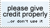 'please give credit properly...or don't use it' stamp