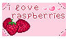 'i love raspberries' stamp