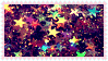 multicoloured star glitter stamp
