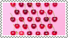 cherries on a pink background stamp
