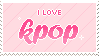 pink 'i love kpop' stamp
