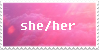 'she/her' pronouns stamp
