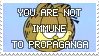 Garfield 'you are not immune to propaganda' stamp