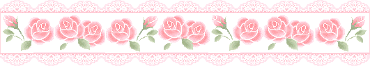 a divider of pale pink roses atop a plain white background, trimmed with light pink lace