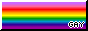 9-stripe gay pride 88x31 button with a black & white border