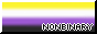 nonbinary pride 88x31 button with a black & white border