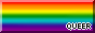 7-stripe queer pride 88x31 button with a colour border