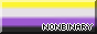 nonbinary pride 88x31 button with a colour border