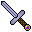pixel art sword cursor with an amethyst gem