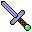 pixel art sword cursor with an emerald gem