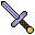 pixel art sword cursor with a topaz gem