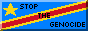 an 88x31 button with a coloured border that says 'stop the genocide'
