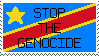 Congo flag that says 'stop the genocide' web stamp