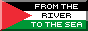 an 88x31 button (gif) with a coloured border that says 'from the river to the sea, Palestine will be free!' (bigger font)