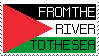 Palestinian flag that says 'from the river to the sea, Palestine will be free' web stamp