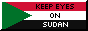 an 88x31 button an 88x31 button with a black border that says 'keep eyes on Sudan'