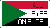 Sudan flag that says 'keep eyes on Sudan' web stamp