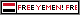 a web badge with a small Yemen flag to the left, and to the right scroll the words 'free Yemen!' in red and black text