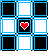 dark blue checkerboard with heart