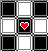 black, white, & grey checkerboard with heart