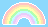 pastel rainbow on a light blue background