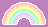 pastel rainbow on a light fuchsia background
