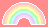 pastel rainbow on a light red background