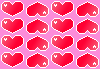a red heart tile background arranged with one column going up and the other going down