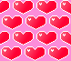 a red heart tile background arranged in staggered lines