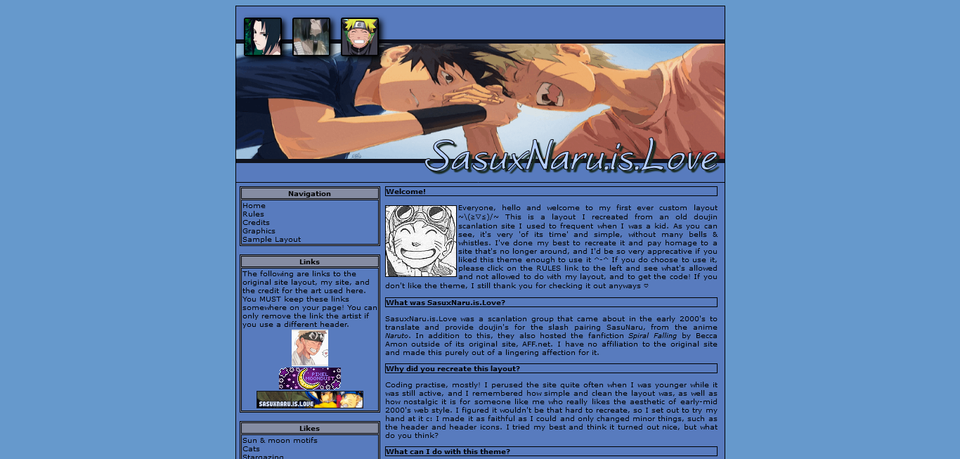 A preview of my SasuxNaru.is.Love Layout