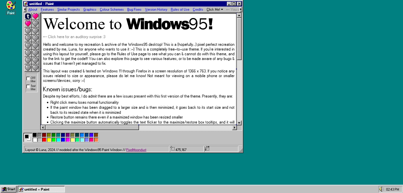 A preview of my Windows95 Layout