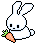 a pixel art bunny with a carrot