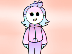 An illustration of Diane standing against a simple pink and white gradient background.