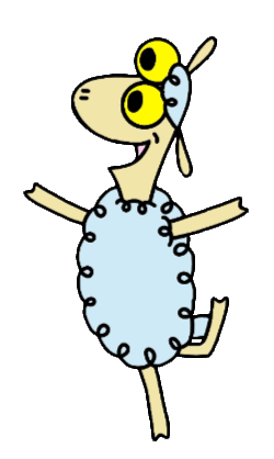 A transparent image of Sheep, he has one leg up in the air.