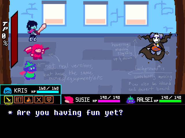 mockup for a ramb secret boss fight