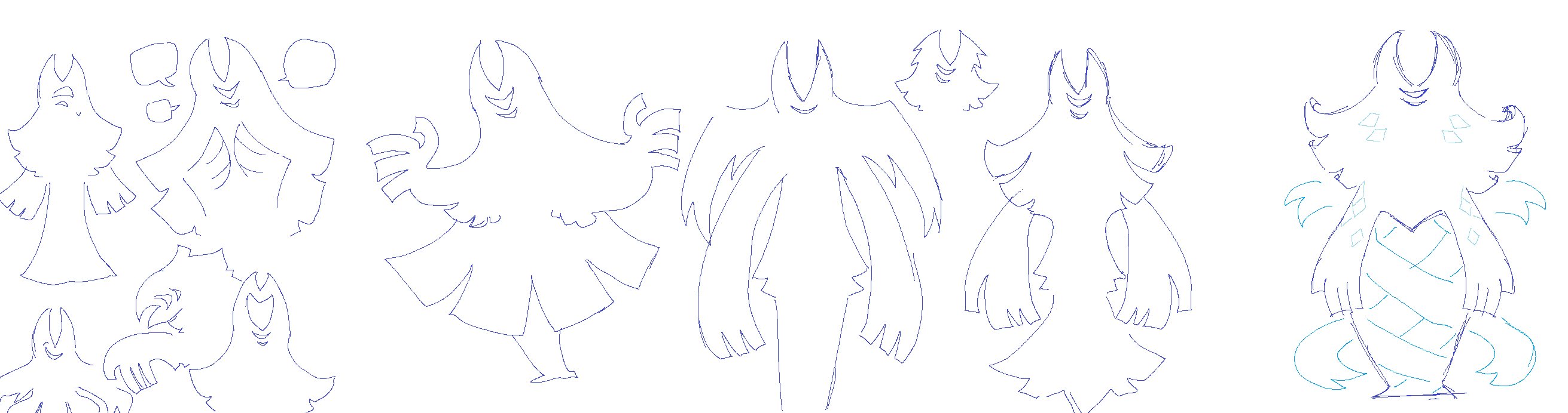 various concepting for a fanmade ultrabeast. design to the very far right is the final design.