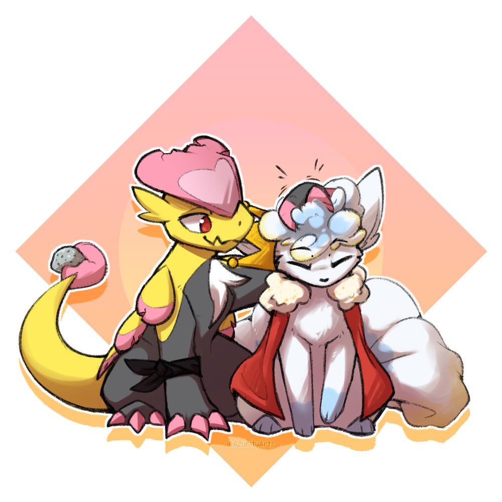 Morgan ruffling Alan's hair | Art by @AzurityArts