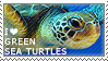 i love green sea turtles stamp