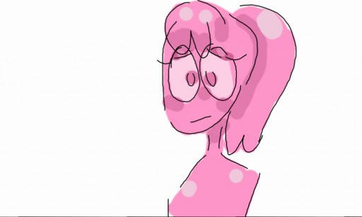 a messy sketch of a pink slime girl