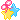 pixel art of a two stars and a pink bow