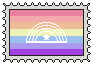 A stamp of the xenogender pride flag