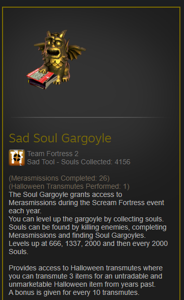 a screenshot showing the soul gargoyle from my steam inventory