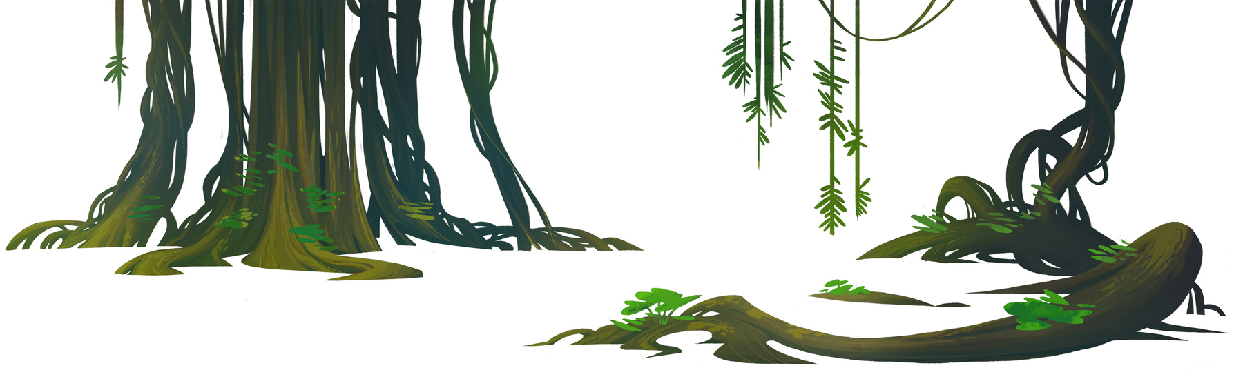 Concept art of various roots.