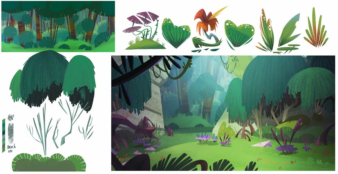 Concept art of more forests and plantlife.
