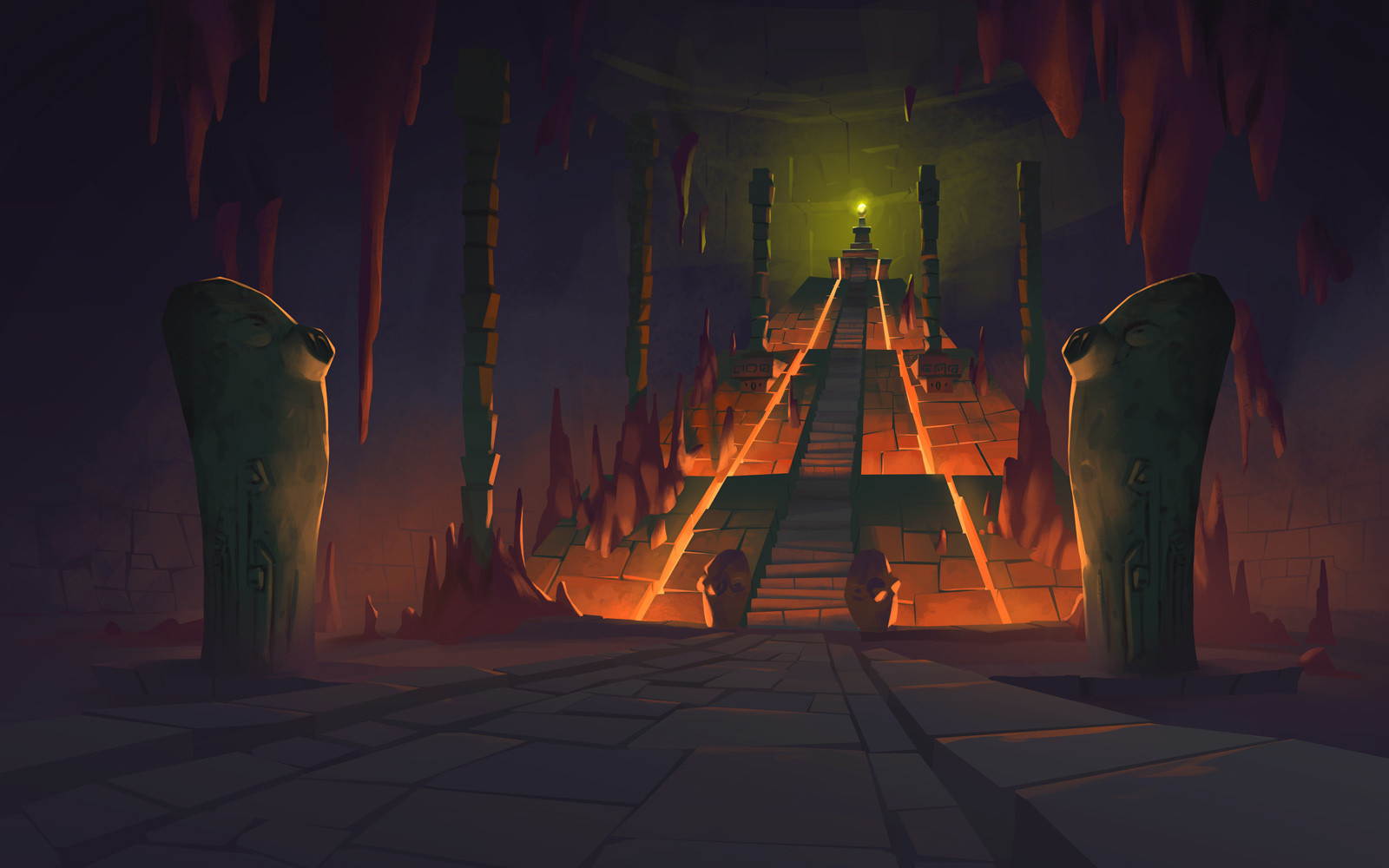 The Golden Egg's temple, located in a volcano.