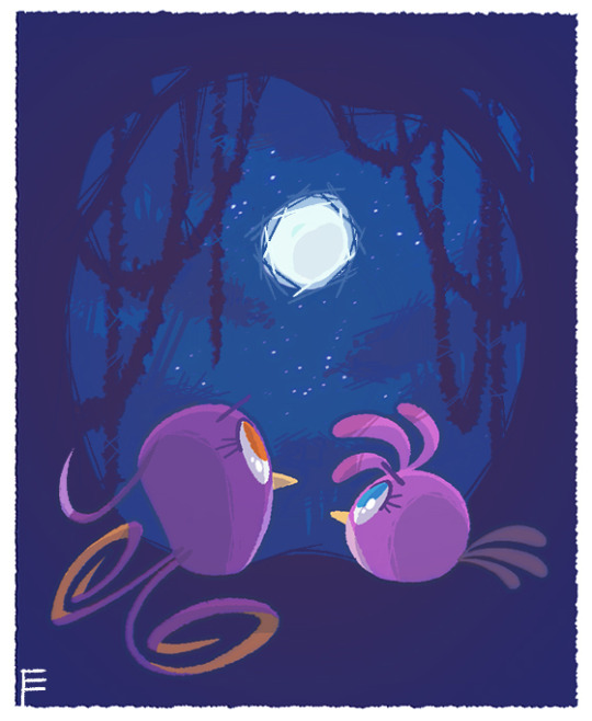 Stella and Gale, looking at the moon.