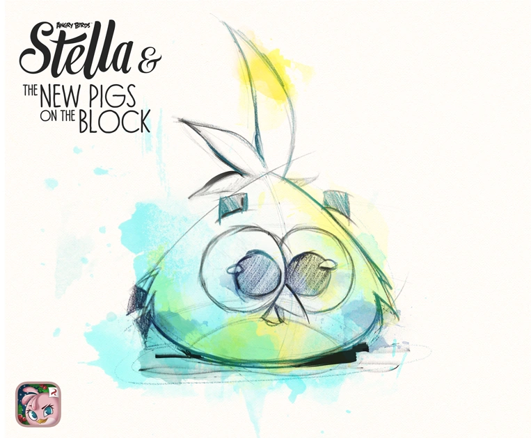 Watercolour drawing of Luca, a cyan hatchling.
