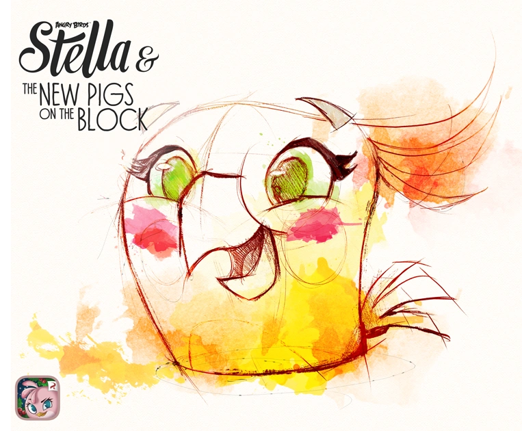 Watercolour drawing of Poppy, a yellow bird.