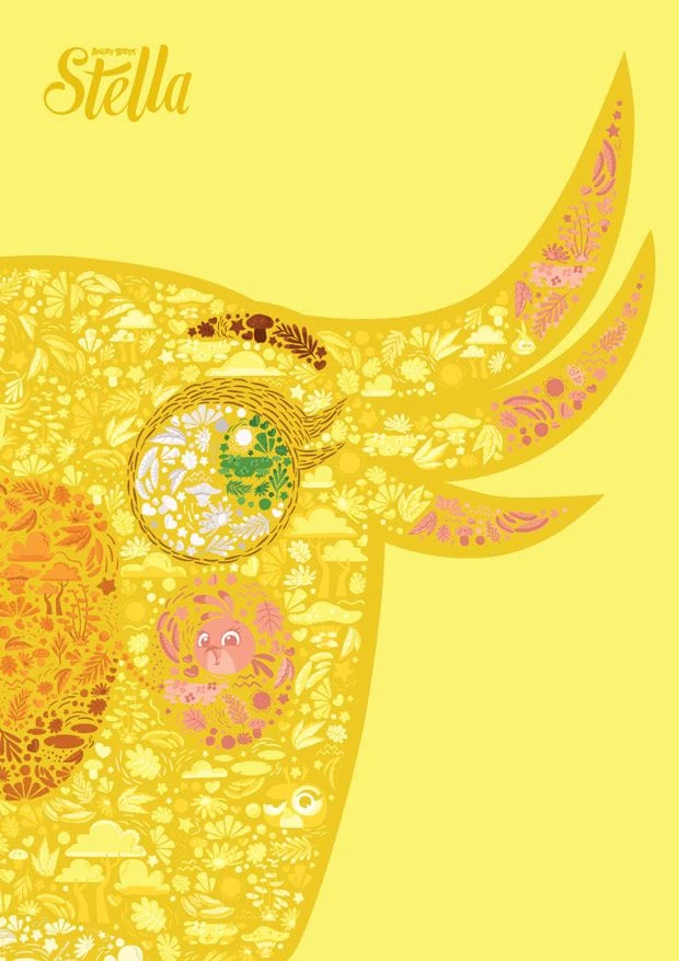 A picture of Poppy made of tiny elements, such as plantlife, and her friends.