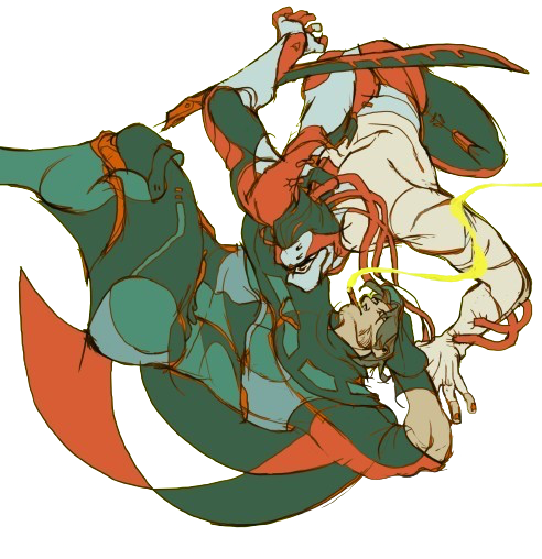 drawing of cole cassidy and genji shimada